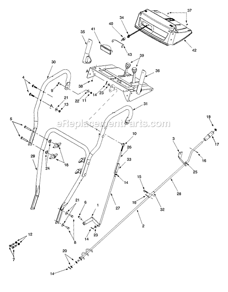 Page E Diagram and Parts List for 31AE553F401 1999 Yard Man Snow Blower